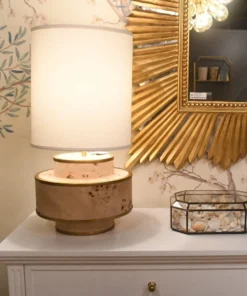 Worlds Away Sherwyn Lamp Burl Wood