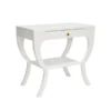 Worlds Away New Arrivals Sonya Side Table White Lacquer
