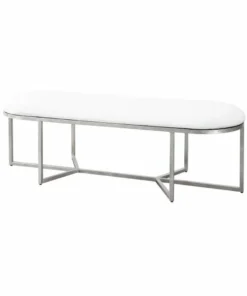 Worlds Away New Arrivals Tamia Bench Silver Leaf