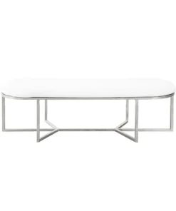 Worlds Away New Arrivals Tamia Bench Silver Leaf