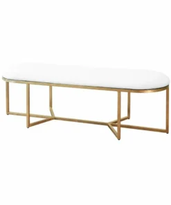Worlds Away New Arrivals Tamia Bench Gold Leaf