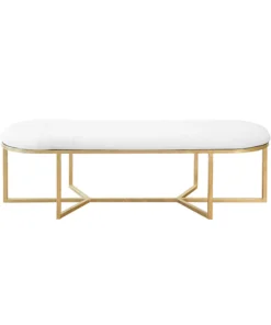 Worlds Away New Arrivals Tamia Bench Gold Leaf