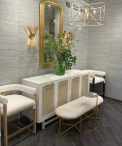 Worlds Away New Arrivals Tamia Bench Gold Leaf