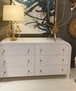 Worlds Away Valentina Chest White Lacquer