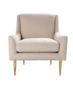 Worlds Away New Arrivals Wrenn Chair Natural And Brass