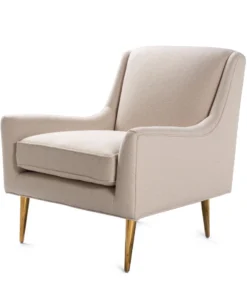 Worlds Away New Arrivals Wrenn Chair Natural And Brass