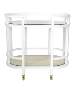 Worlds Away New Arrivals Zaina Bar Cart White