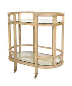 Worlds Away Zaina Bar Cart Cerused Oak