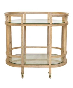 Worlds Away Zaina Bar Cart Cerused Oak