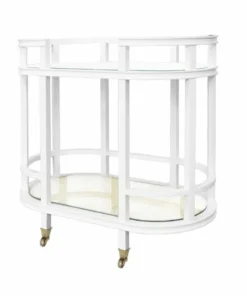 Worlds Away New Arrivals Zaina Bar Cart White