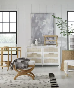 Worlds Away New Arrivals Janna Stool Cerused Oak