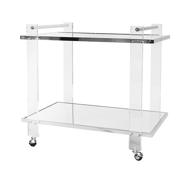 Worlds Away Pierce Bar Cart Acrylic And Nickel 1 Worlds Away Pierce Bar Cart Acrylic And Nickel