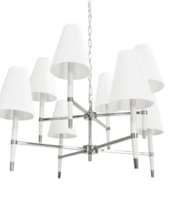 Worlds Away New Arrivals Hines Two Tier Chandelier Nickel And White