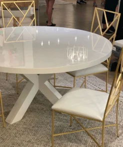 Worlds Away Greer Dining Table White Lacquer