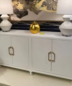 Worlds Away Drayton Four Door Buffet White